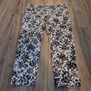 MICHAEL Michael Kors Floral Pants in Blue and White Sz 14